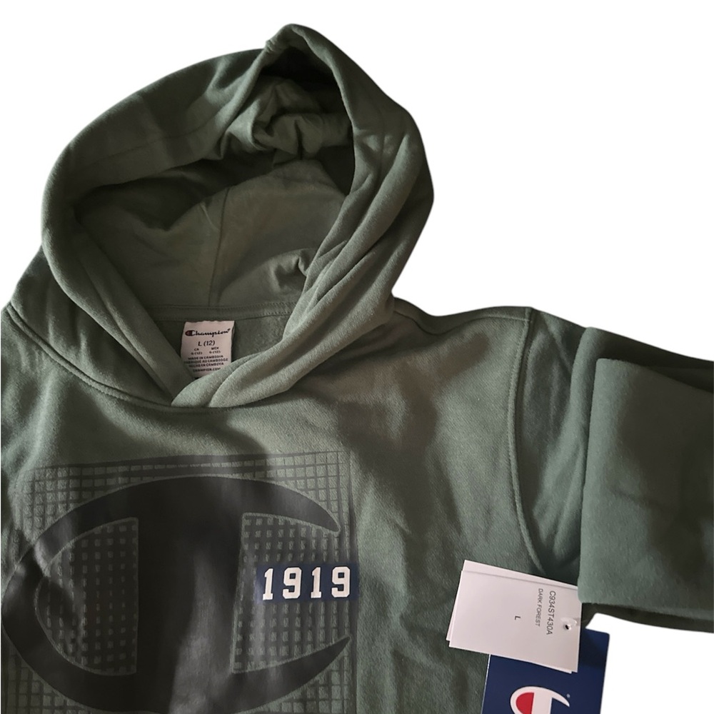 Champion Olive Hoodie with Logo size L